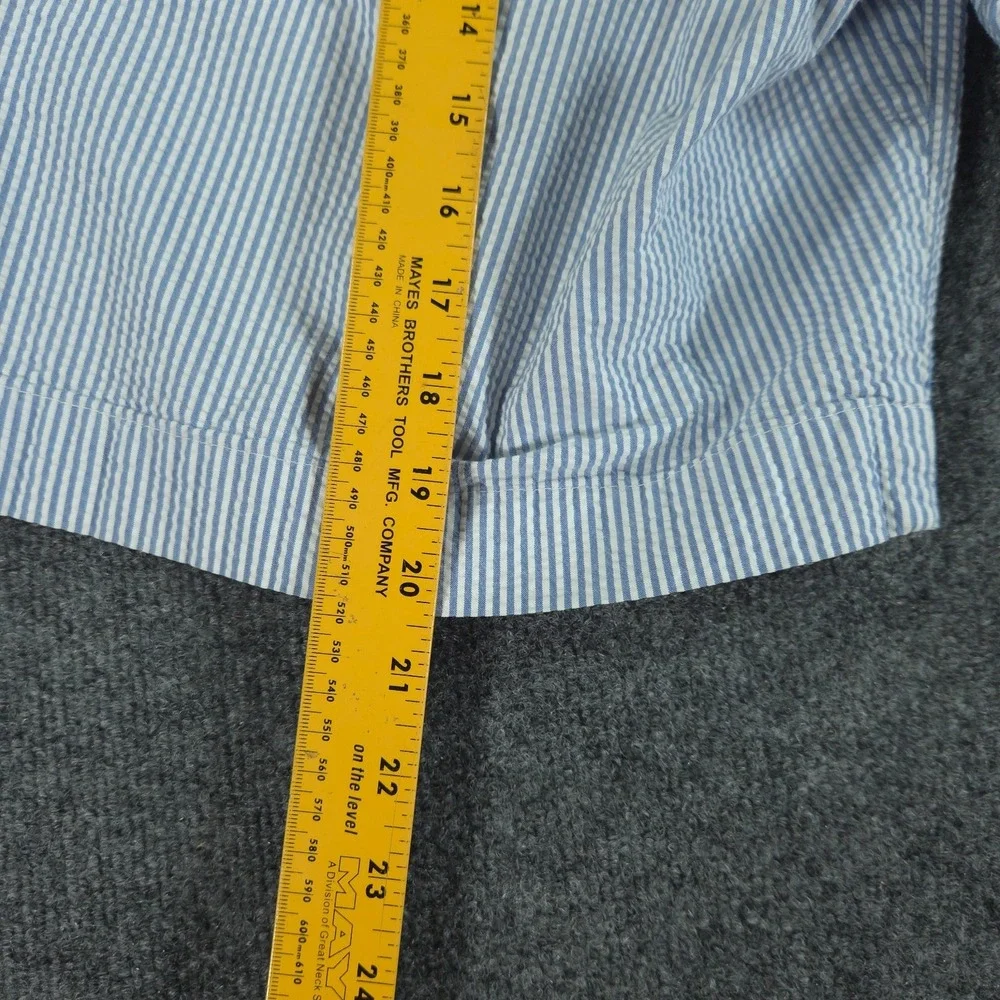 Polo Ralph Lauren Men's 34 Blue Striped Seersucker Chino Shorts Flat Front